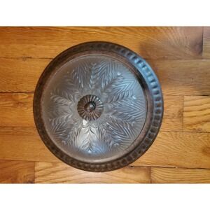 Discontinued allen + roth Bronze & Glass Leaf Flush Mount Ceiling Light #2